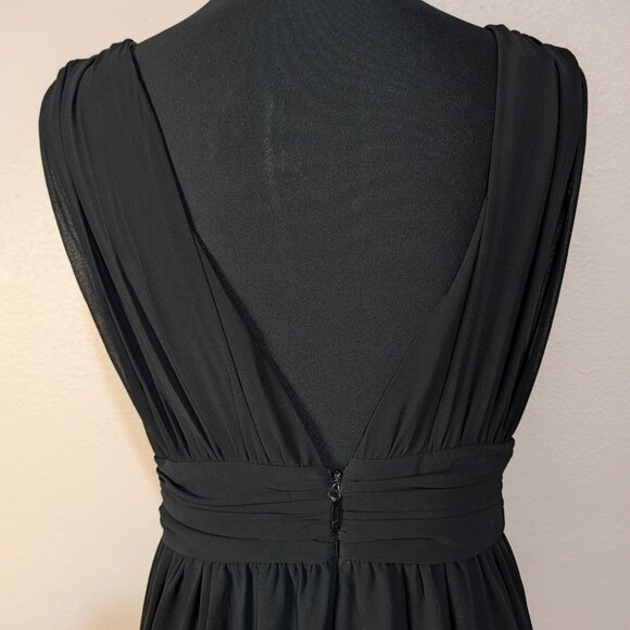 Lulus Size Medium Heavenly Hues Black Chiffon Deep V-Neck Maxi Dress - Picture 8 of 12